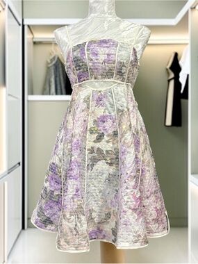 ASOS design Floral Sequined Fit-and-Flare Dress in Lavender